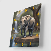 Majestic Elephant beroemd gemaakt door Serene Wate Vierkante Klok (Hoek)