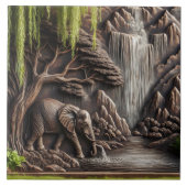 Majestic Elephant beroemd gemaakt door Tranquil Wa Tegeltje (Voorkant)