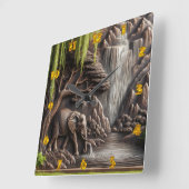 Majestic Elephant beroemd gemaakt door Tranquil Wa Vierkante Klok (Hoek)