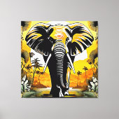 Majestic Elephant Sunset Canvas Afdruk (Voorkant)