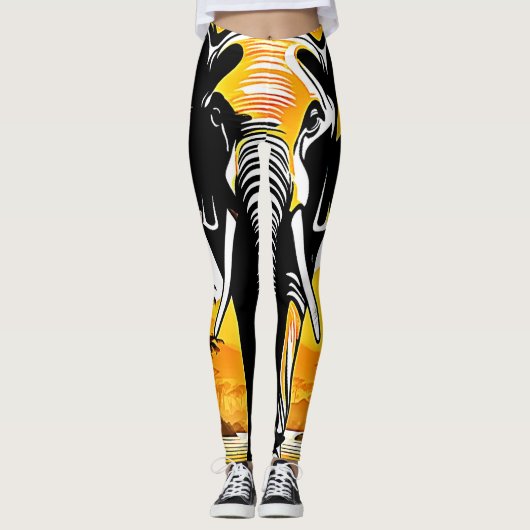 Majestic Elephant Sunset Leggings (Voorkant)