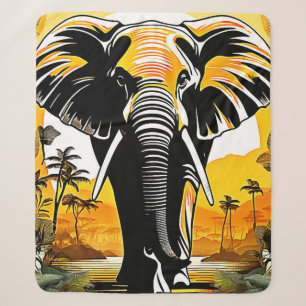 Majestic Elephant Sunset Sherpa Deken