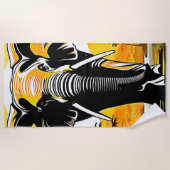 Majestic Elephant Sunset Strandlaken (Voorkant)