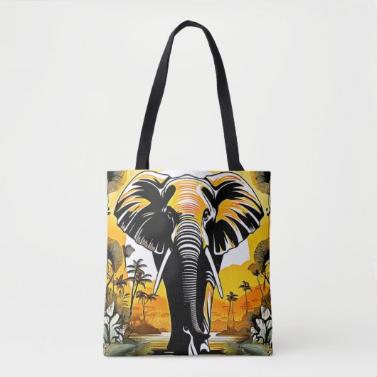 Majestic Elephant Sunset Tote Bag (Voorkant)