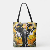 Majestic Elephant Sunset Tote Bag (Achterkant)