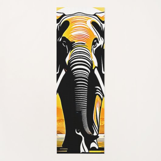 Majestic Elephant Sunset Yogamat (Voorkant)