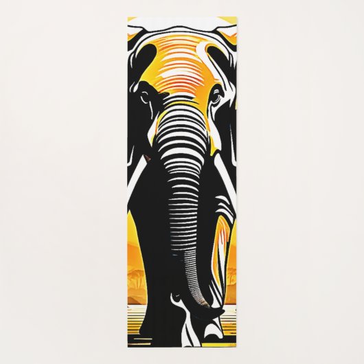 Majestic Elephant Sunset Yogamat (Achterkant)