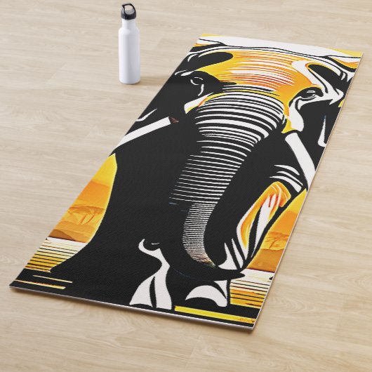 Majestic Elephant Sunset Yogamat (In situ)