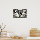 Majestic Elephant Symbol of Power and Grace Poster (Keuken)