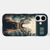 Majestic Elk Hert Monogram Gepersonaliseerd Case-Mate iPhone Case (Achterkant (horizontaal))