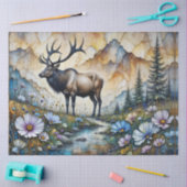 Majestic Elk in floral mountain valley Tissuepapier (Craft)