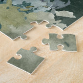 Majestic Elk in Forest Full Moon Waterverf Legpuzzel (Zijkant)