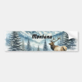 Majestic Elk in het winterwonderland van Snowy Mon Bumpersticker (Voorkant)