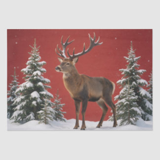 Majestic Elk in Winter Tissuepapier