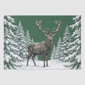 Majestic Elk in Winter Tissuepapier