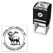 Majestic Elk Standing Library Boeknaam Zelfinktende Stempel (In situ)