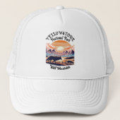 Majestic Embleem van Yellowstone National Park Trucker Pet (Voorkant)
