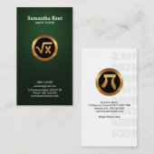 Majestic Emerald Green Gold Icon Wiskunde Symbool  Visitekaartje (Voorkant / Achterkant)