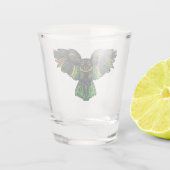 Majestic Emerald Owl Glass Shot Glas (Achterkant)