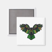 Majestic Emerald Owl Magneet (Voorkant / Achterkant)