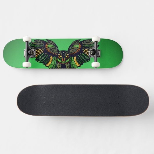 Majestic Emerald Owl Persoonlijk Skateboard (Horizontaal)