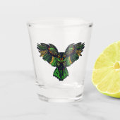 Majestic Emerald Owl Shot Glas (Voorkant)
