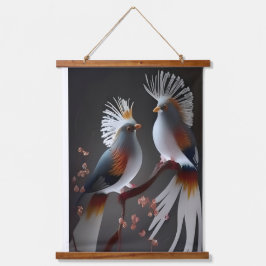 Majestic Exotic Birds on Branch - Ethereal Nature  Hangend Wandkleed