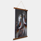 Majestic Exotic Birds on Branch - Ethereal Nature  Hangend Wandkleed (Gebogen)