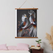 Majestic Exotic Birds on Branch - Ethereal Nature  Hangend Wandkleed (Slaapkamer)
