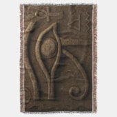Majestic Eye of Horus Pharaonic Throw Blanket Deken (Voorkant Verticaal)