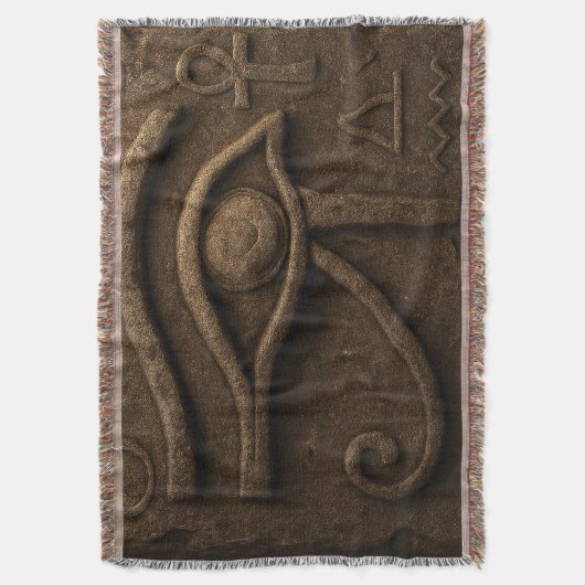 Majestic Eye of Horus Pharaonic Throw Blanket Deken (Voorkant Verticaal)