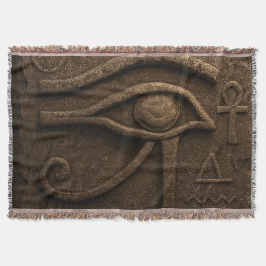 Majestic Eye of Horus Pharaonic Throw Blanket Deken (Voorkant)