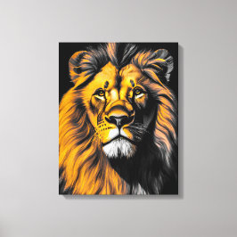 Majestic Face van de Lion Canvas Afdruk