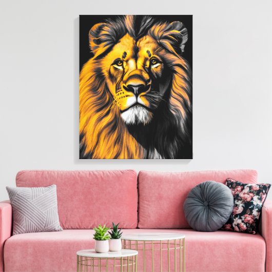 Majestic Face van de Lion Canvas Afdruk (Insitu (Woonkamer))