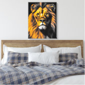 Majestic Face van de Lion Canvas Afdruk (Insitu (Slaapkamer))