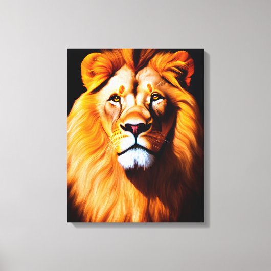 Majestic Face van de Lion Canvas Afdruk (Voorkant)