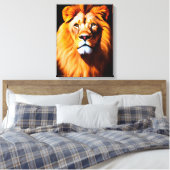 Majestic Face van de Lion Canvas Afdruk (Insitu (Slaapkamer))