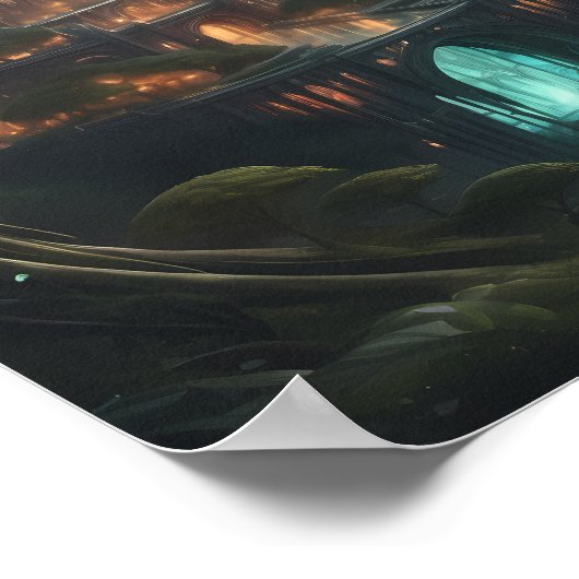 Majestic Fantasy Castle - betoverde landschapskuns Poster (Hoek)