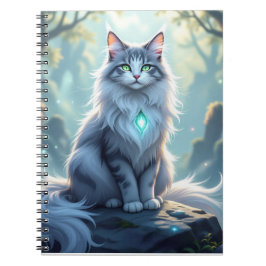 **Majestic Fantasy Cat with Mystical Aura – High F Notitieboek