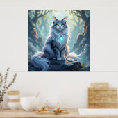 **Majestic Fantasy Cat with Mystical Aura – High F Poster (Keuken)