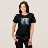 **Majestic Fantasy Cat with Mystical Aura – High F Tri-Blend Shirt (Voorkant volledig)