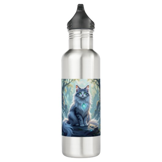 **Majestic Fantasy Cat with Mystical Aura – High F Waterfles (Rechts)