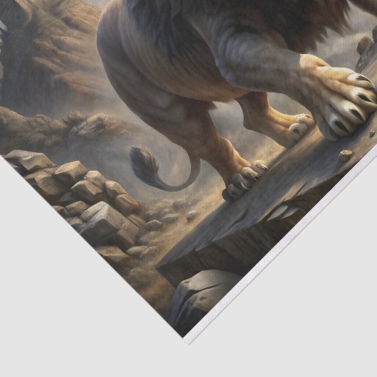 Majestic Fantasy Lion Decoupage Tissuepapier (Detail)