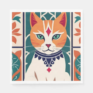 Majestic Feline Charm Servet