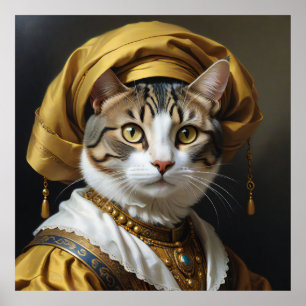 Majestic Feline in koninklijke kledij Poster