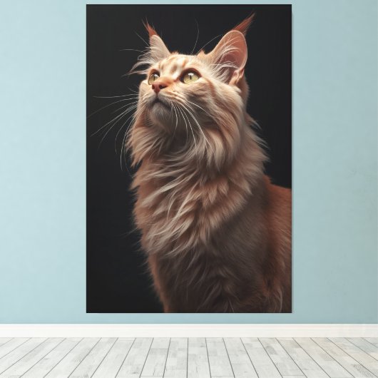 Majestic Feline Portrait Canvas Afdruk (Insitu (Houten vloer))