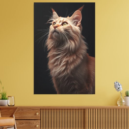 Majestic Feline Portrait Canvas Afdruk (Insitu (Woonkamer))