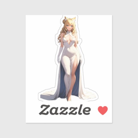 Majestic Feline Princess Anime Concept Sticker (Vel)