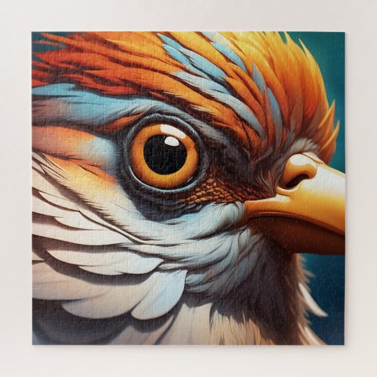 Majestic Fiery Bird Portrait - Intense Close-Up Legpuzzel (Verticaal)