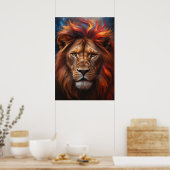 Majestic Fire Lion Poster (Keuken)